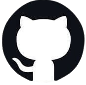 GitHub logo with a black circle and white silhouette of a cat.