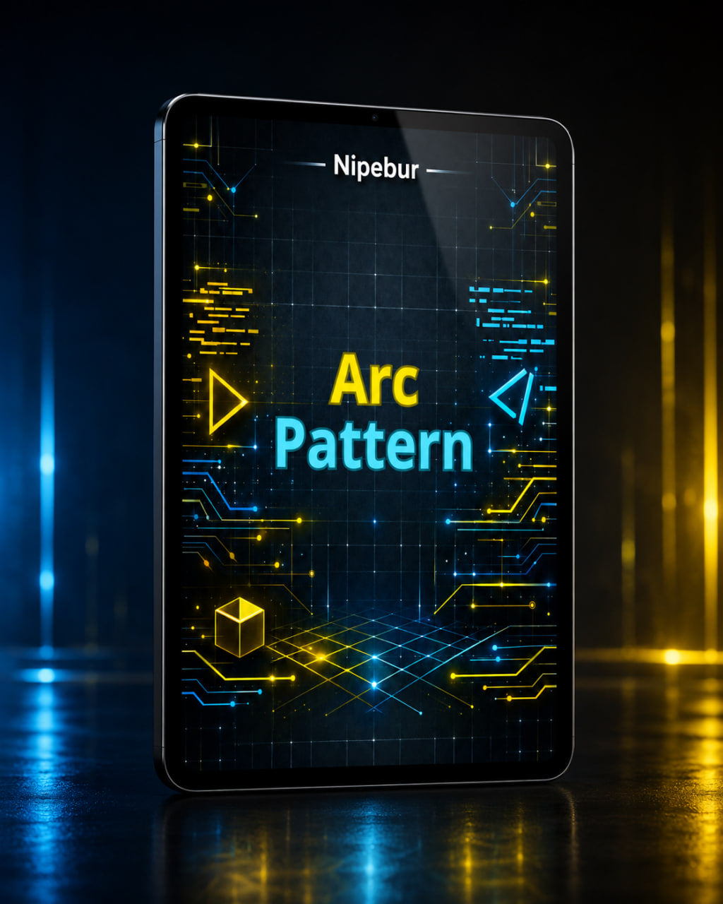 Nripebur Arc Pattern product on a dark background with glowing elements