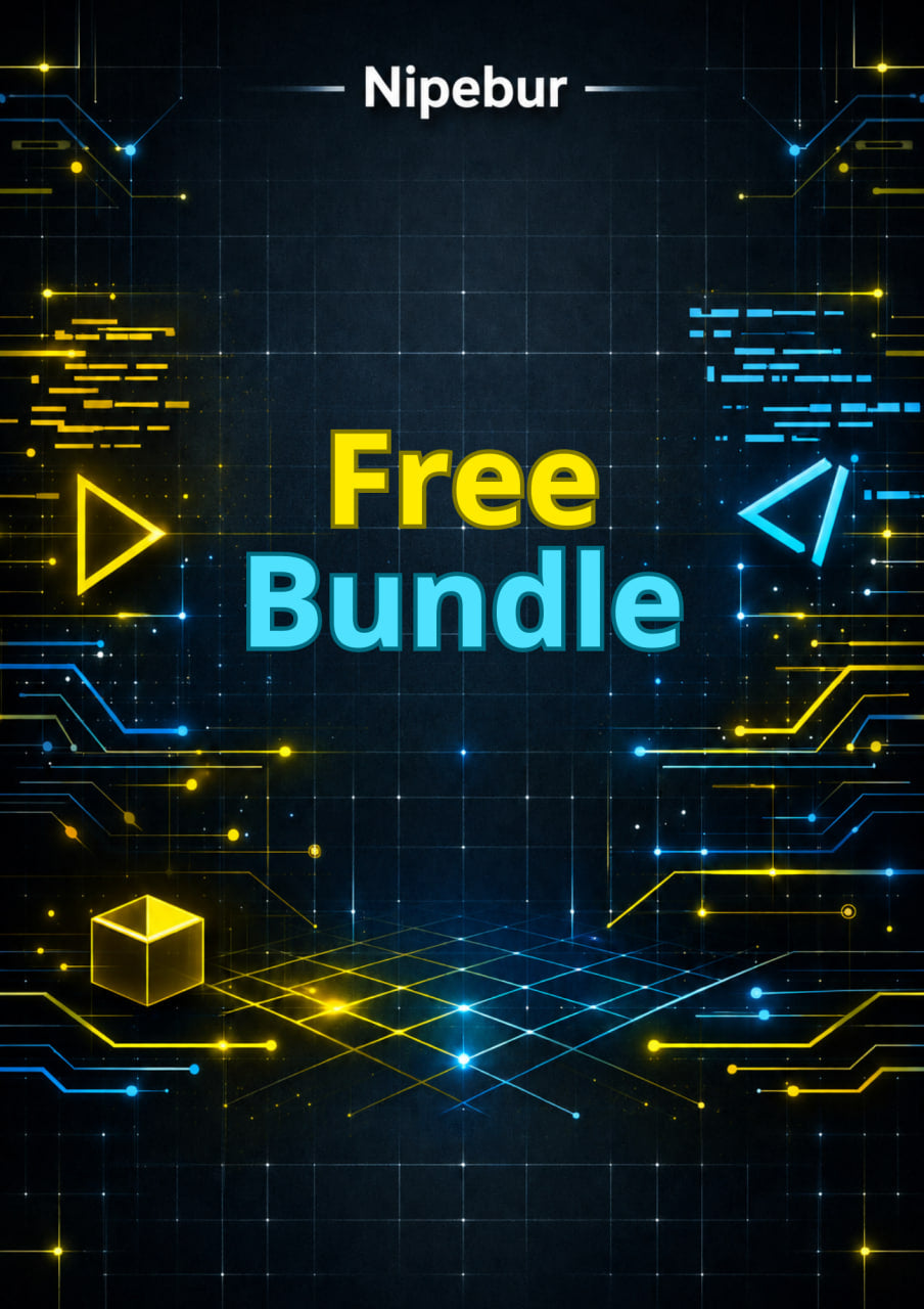 Promotional graphic for Nipebur's free bundle offer with digital circuit design background.