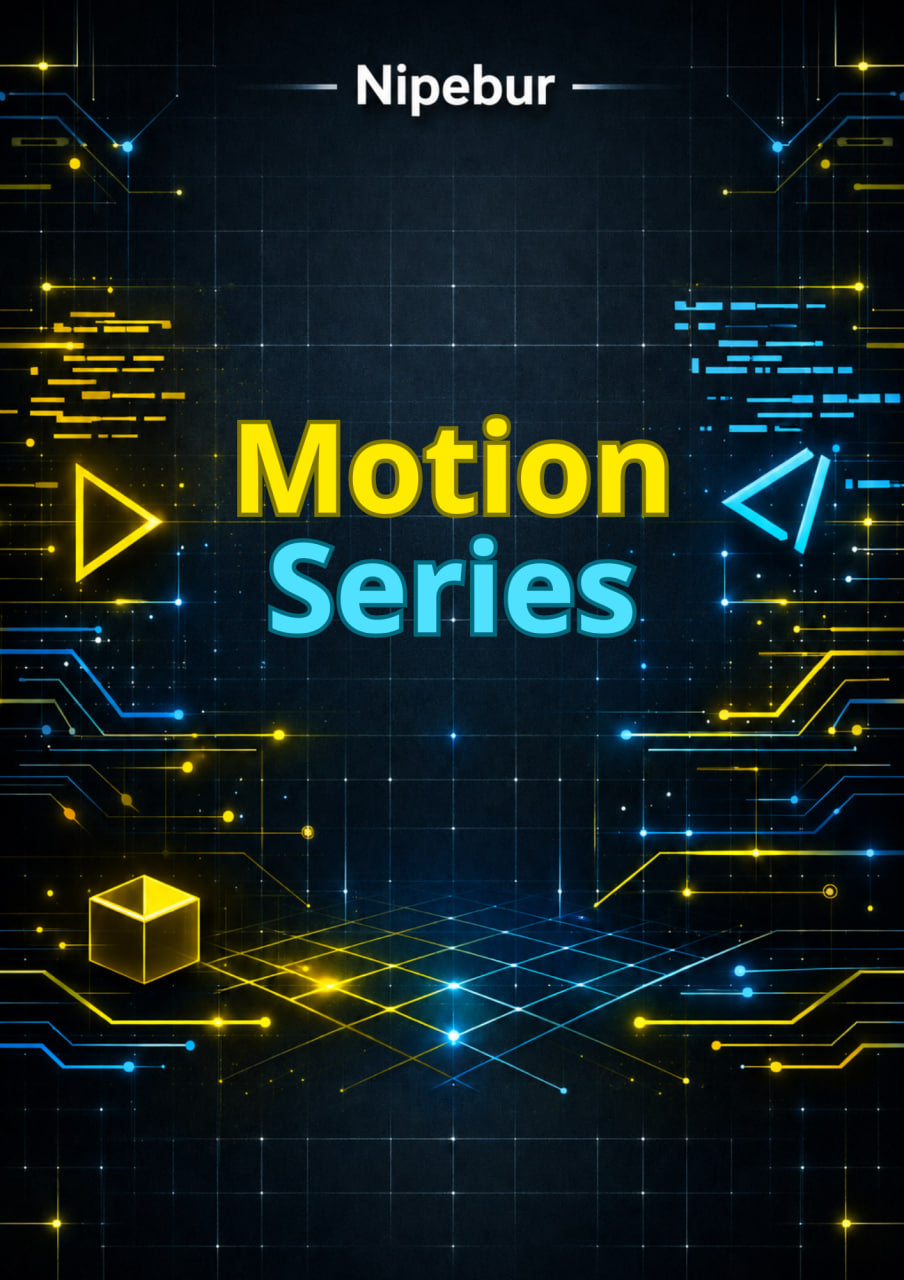 Nipebur Motion Series logo with digital circuit design on a dark background