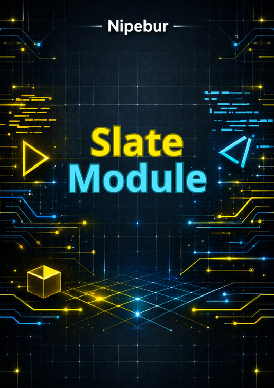 Slate Module logo with digital circuit design on a dark background