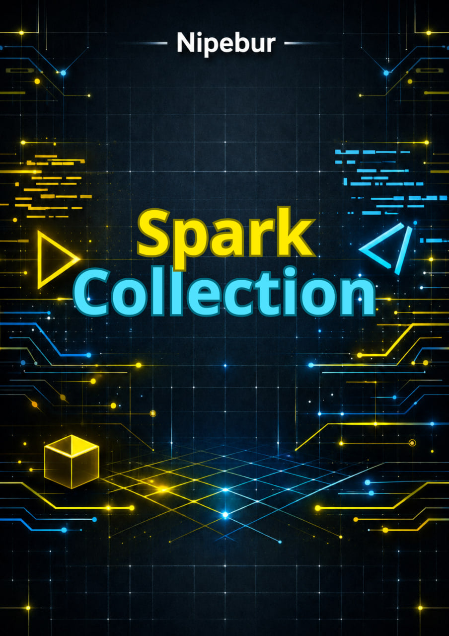 Nipebur Spark Collection logo with digital circuit design on a dark background